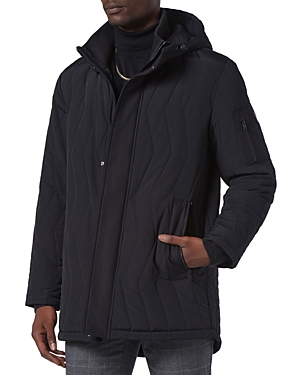 Shop Andrew Marc Foley Parka With Hood In Black