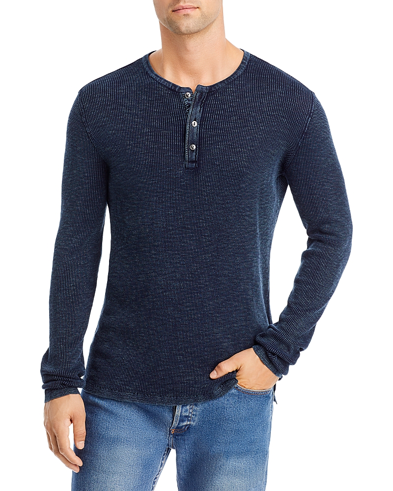 John Varvatos Memphis Waffle Henley In Navy