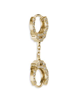 MARIA TASH - 18K Yellow Gold Diamond Handcuff Single Hoop Earring