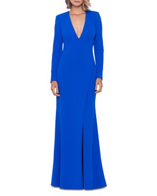 AQUA - V Neck Open Back Gown - 100% Exclusive