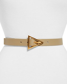 Bottega Veneta - Women's Triangle Buckle Leather Belt