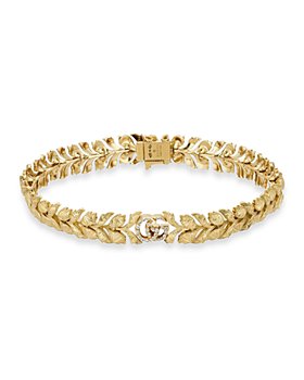 Gucci - 18K Yellow Gold Flora GG Diamond Bracelet 