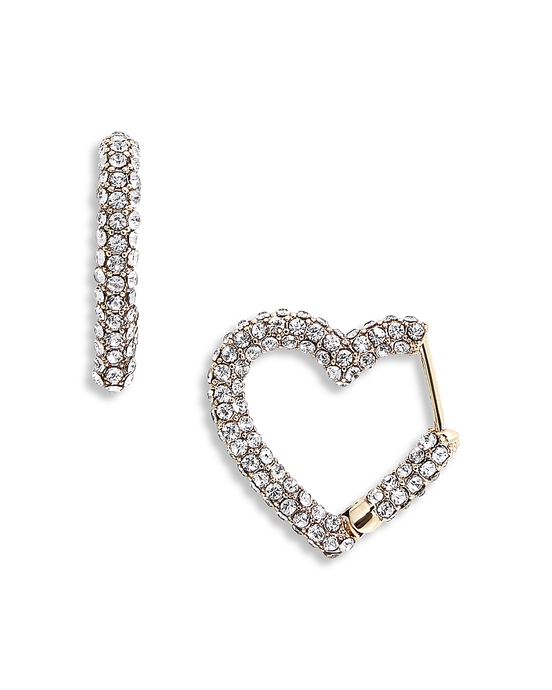 Baublebar Velma Pave Heart Hoop Earrings in Gold Tone