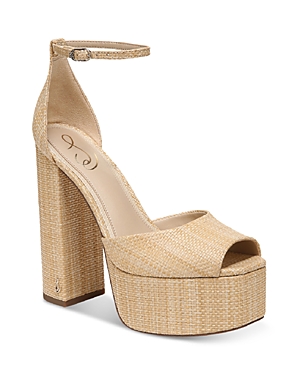 Sam Edelman Kori Platform Sandal In Bleached Beechwood