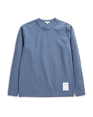 Norse Projects Holger Tab Series Organic Cotton Long Sleeve Tee In Blue