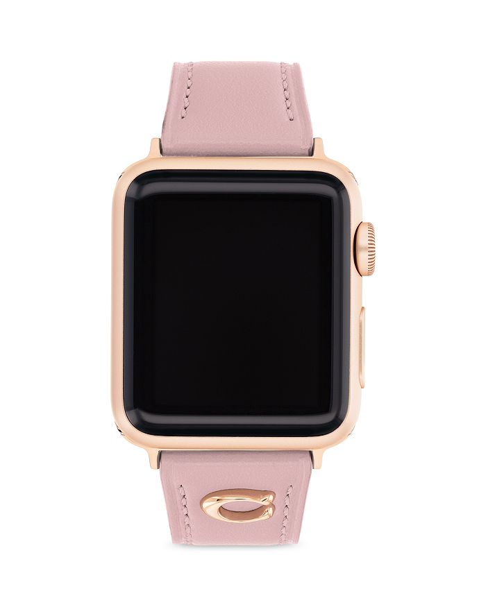 COACH Apple Watch® Leather Strap, 3841mm Bloomingdale's