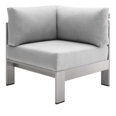 Modway Shore Sunbrella Fabric Aluminum Outdoor Patio Corner Sofa