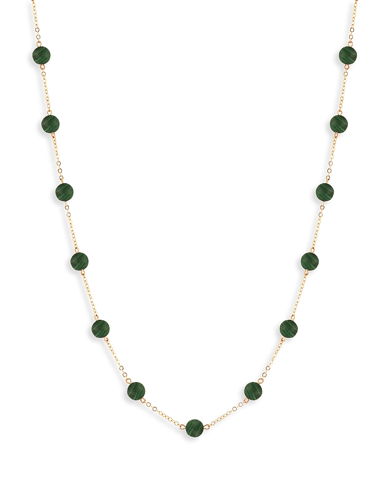 Bloomingdale's Fine Collection Malachite Station Necklace in 14K Yellow Gold, 18