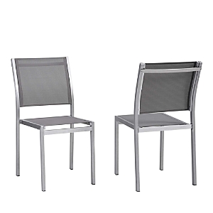 Modway Shore Aluminum Outdoor Patio Dining Chair, Set Of 2 In Gray