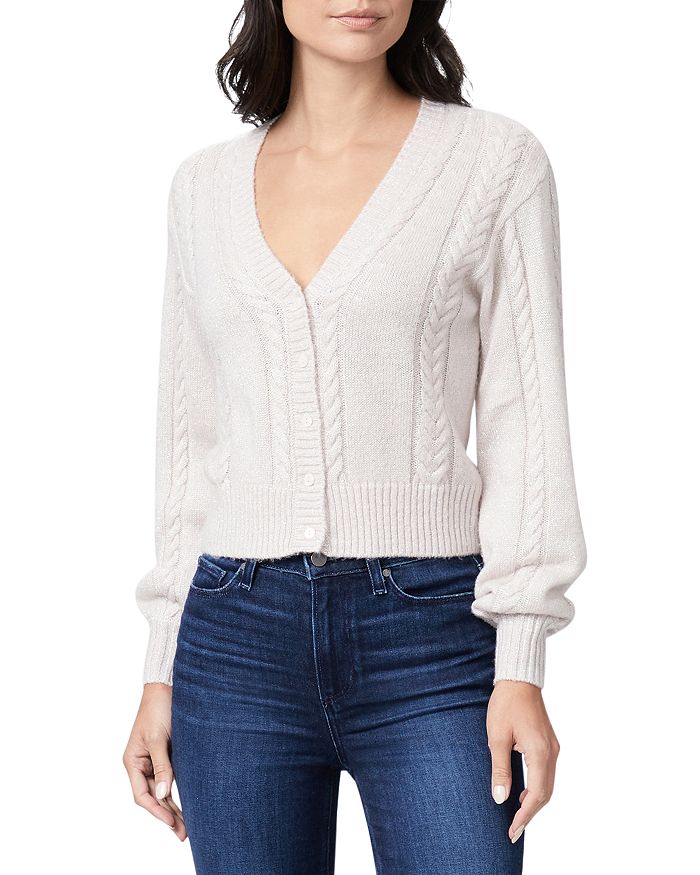 PAIGE Sofie Cable Knit Cardigan Sweater | Bloomingdale's