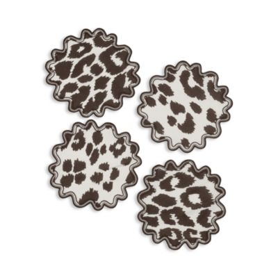 Iconic Leopard 6" Round Cocktail Napkins - Set of 4
