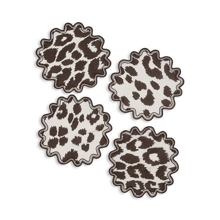 Matouk - Iconic Leopard 6" Round Cocktail Napkins - Set of 4