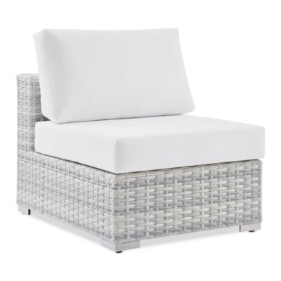 Modway - Convene Outdoor Patio Armless Chair in Light Gray & White