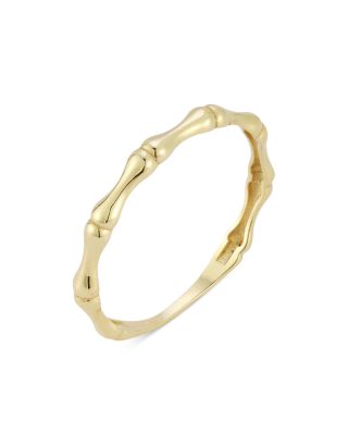 14K Yellow Gold Bamboo Band Ring - Exclusive