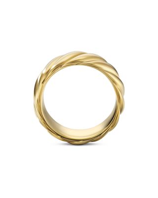 Men's 18K Yellow Gold Sculptured Cable Band