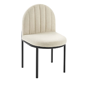 Modway Isla Channel Tufted Upholstered Dining Side Chair In Black/beige