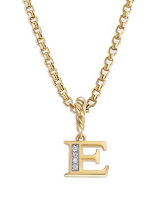 18K Gold Amulets Diamond Pav&eacute; Initial Pendant