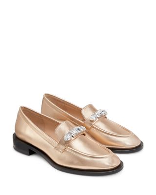 Stuart Weitzman Women's Palmer Pendant Embellished Loafer Flats In Bronze