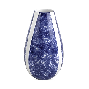Shop Vietri Santorini Sponged Vase In Blue