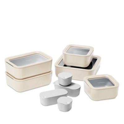 Caraway 14-Piece Ceramic Coated Glass Food Storage Set