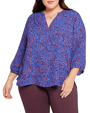 Nydj Plus Pintuck-back Blouse In Daphnedale