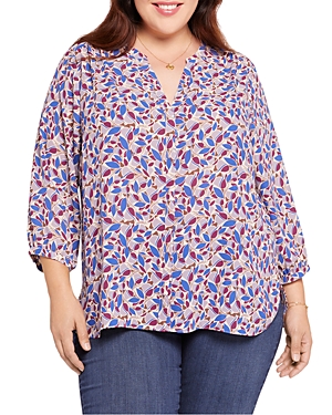 Nydj Plus Pintuck-back Blouse In Charlottes Cove