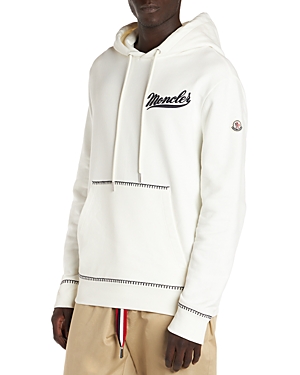 Shop Moncler Logo Pullover Hoodie In White