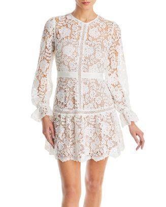 AQUA Crochet Lace Mini Dress - 100% Exclusive | Bloomingdale's