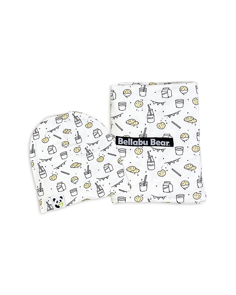 Bellabu Bear Unisex Cookie Printed Swaddle - Baby In White