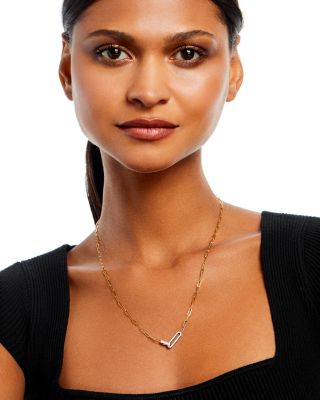 Diamond Paperclip Lariat Necklace in 14K Yellow Gold, 0.30 ct.  t.w. - 100% Exclusive