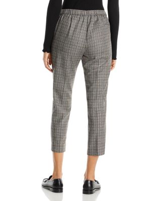 Theory Treeca Plaid Wool Straight Crop Pants Bloomingdale's