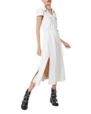 chinese dress ladies Faux Leather Shirt Dress – msclothesminded main image 1