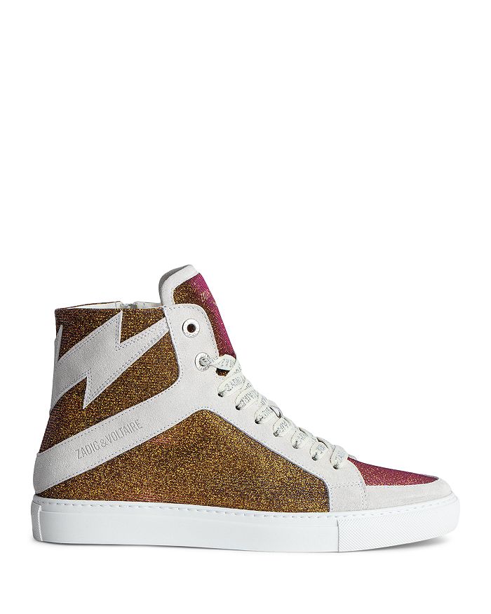 ZADIG & VOLTAIRE WOMEN'S ZV1747 FLASH GLITTER HIGH TOP SNEAKERS