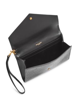  Monogram Croc Embossed Leather Clutch