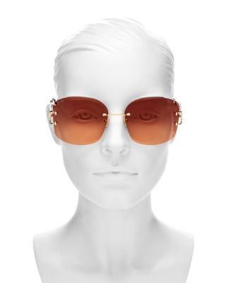 Signature C Rimless Square Sunglasses, 60mm