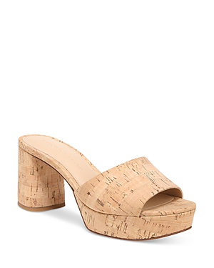 Veronica Beard Daliplatlow Cork Mule Sandals In Tan