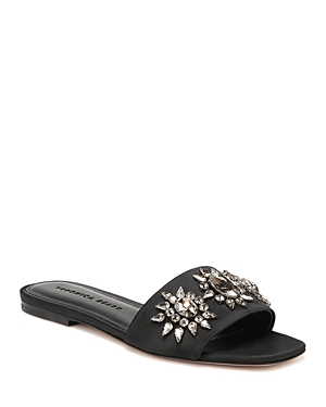 Shop Veronica Beard Women's Maggie Slip On Embellished Slide Sandals In Black