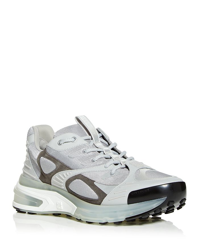 Givenchy Giv 1 Tr Suede And Rubber-trimmed Mesh Sneakers In Cloud Grey