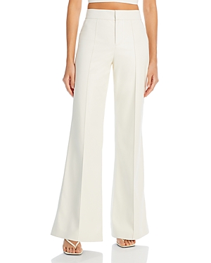 Alice And Olivia Dylan Wide Leg Pants In Ecru
