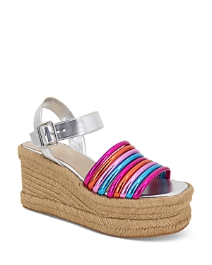 Kenneth Cole Women's Shelby Ankle Strap Espadrille Platform Sandals In Multi