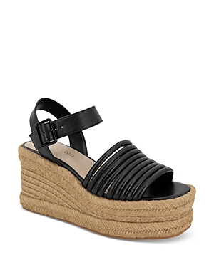 Shop Kenneth Cole Women's Shelby Ankle Strap Espadrille Platform Sandals In Black