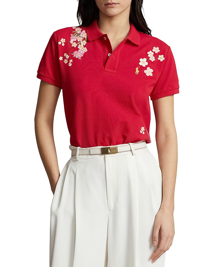 Ralph Lauren Cherry Blossom Embroidered Polo Shirt | Bloomingdale's