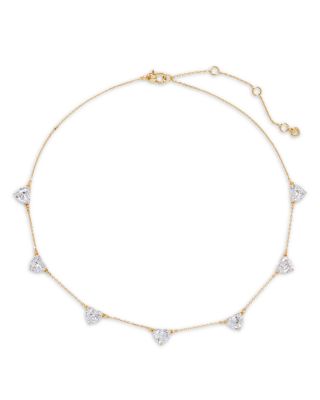 kate spade new york - Cubic Zirconia Heart Scatter Necklace in Gold Tone, 17"-20"