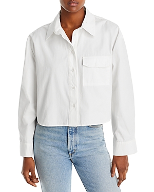 ANINE BING COTTON TRAVIS CROPPED SHIRT