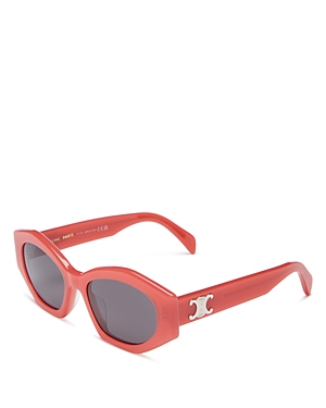 Shop Celine Triomphe Cat Eye Sunglasses, 55mm In Red/gray Solid