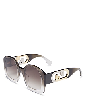 Fendi O'lock Square Sunglasses, 54mm In Gray/brown Gradient