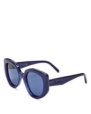 Loewe Curvy Butterfly Sunglasses, 49mm In Blue/blue Solid