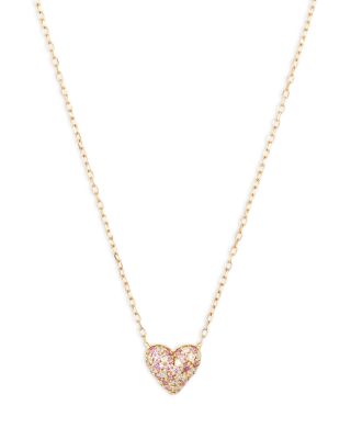 Adina Reyter 14K Yellow Gold Pink Sapphire & Diamond Puffy Heart Pendant Necklace, 15-16