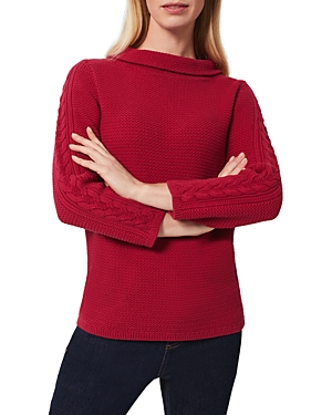 Hobbs London Camilla Cable Knit Sweater In Cranberry