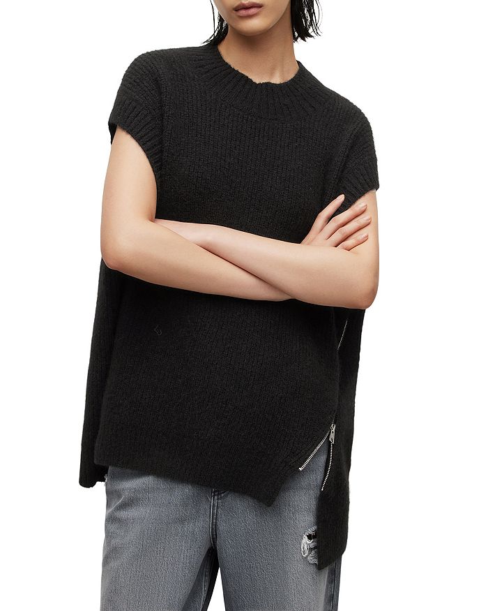 ALLSAINTS Castel Side Zip Sweater | Bloomingdale's